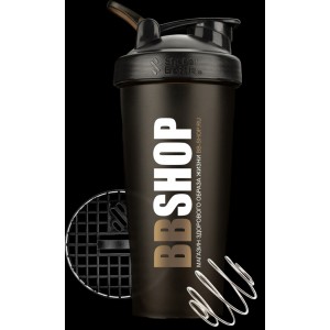 BBSHOP шейкер черно позолоченный с сеточкой и венчиком (600мл)